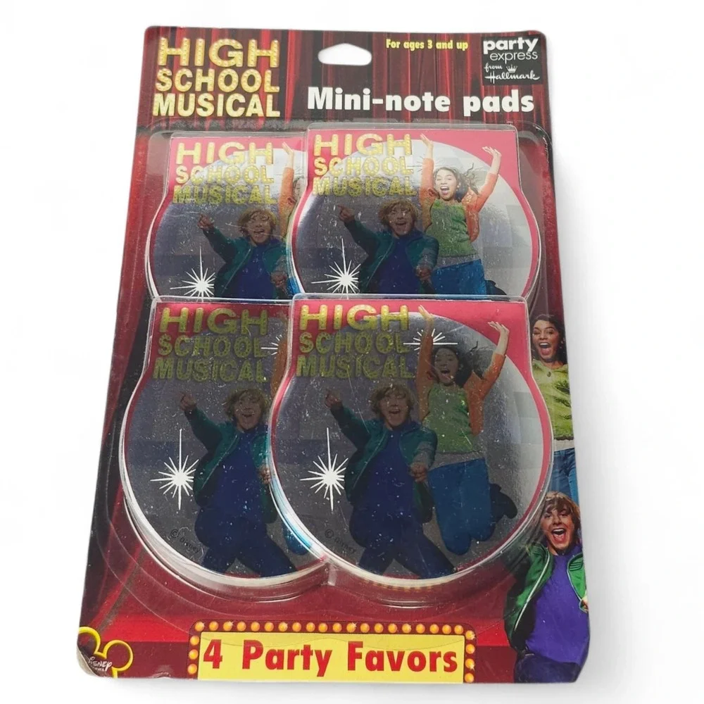 Vtg Disney High School Musical Mini Notepads Hallmark Party Favors 4 Pack NEW